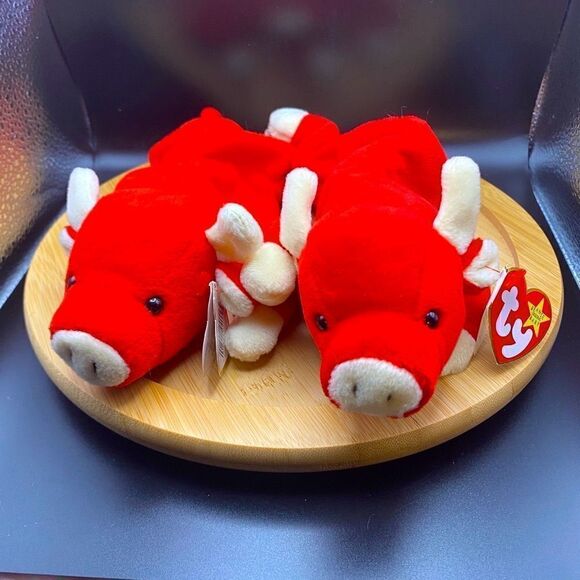 Ultra rare and collectible, Snort the Bull.  2 beanie set.  Both mint condition - Picture 1 of 16